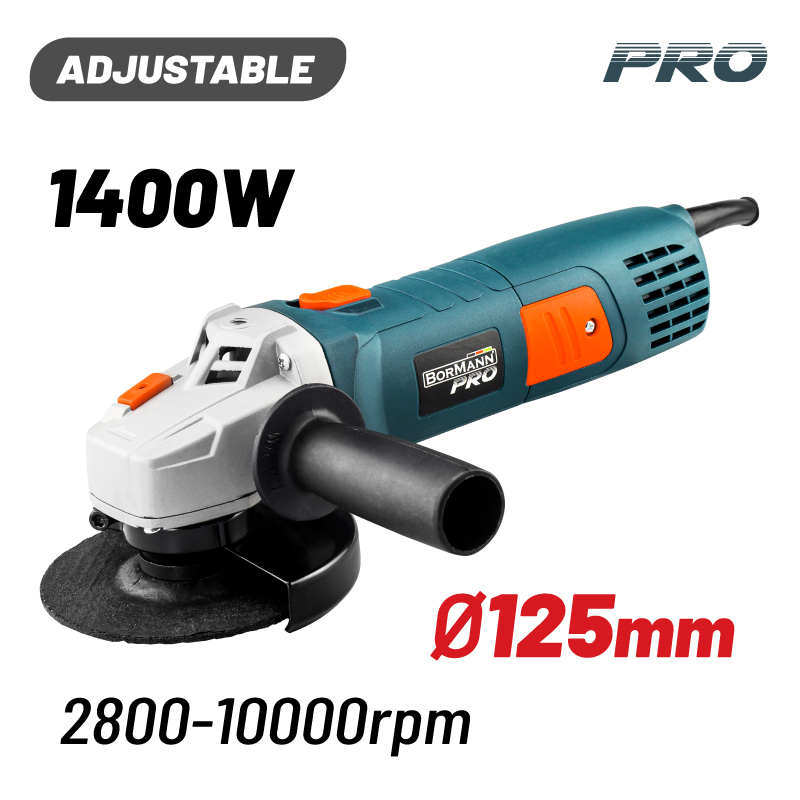 BORMANN Pro BAG1450 Γωνιακός Τροχός Ρυθμιζόμενος 1400W, Φ125mm, 2800-10000rpm - Photo 1