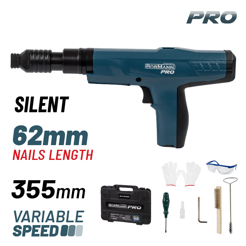 BORMANN Pro BAT6300 Καρφωτικό Πιστόλι Φυσιγγιού Ημι-αυτόματο για Δομικά Υλικά,Ξύλο και Μέταλλο - Photo 1