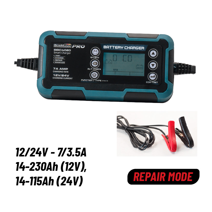 BORMANN Pro BBC4020 Φορτιστής-Συντηρητής Μπαταριών 12/24V - 7/3.5A - Photo 1