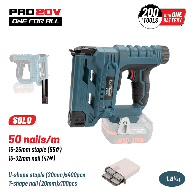 BORMANN Pro BBP3630 Καρφωτικό Μπαταρίας 20V για Καρφιά 15-25mm και Δίχαλα 15-32mm, SOLO - Photo 1