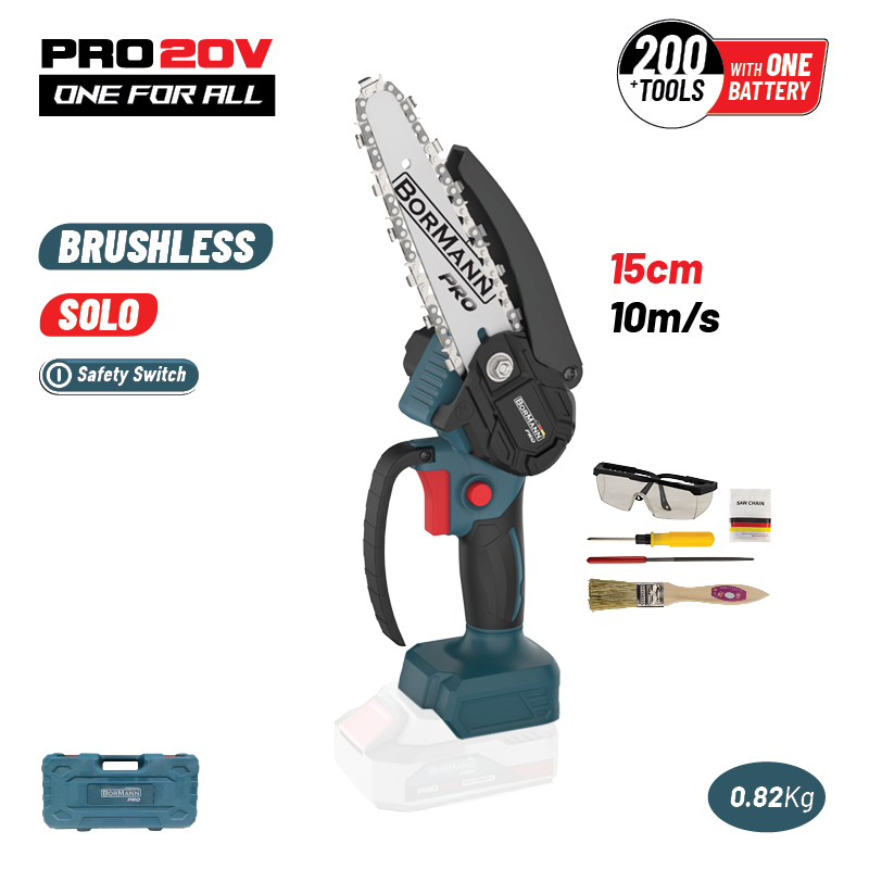 BORMANN Pro BBP3916C Κλαδ Αλυσοπρίονο Μπαταρίας 20V,Brushless, Λάμα 15cm, 825gr,1/4"1.1mm 37οδ.11m/s - Photo 1