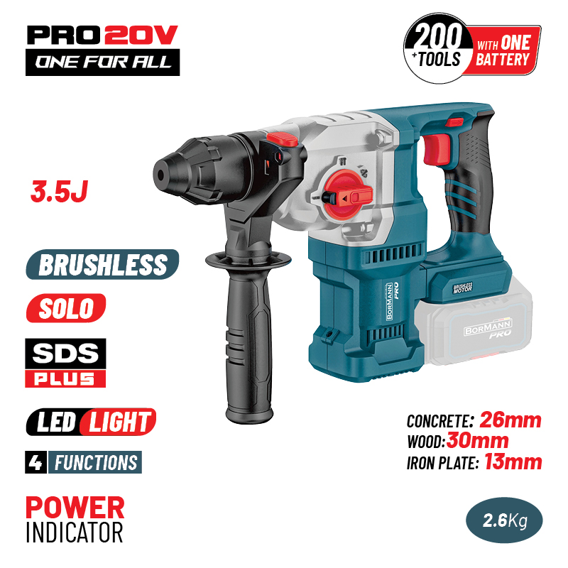 BORMANN Pro BBP5315 Πνευματικό Σκαπτικό Μπαταρίας SDS-PLUS,Brushless 250V,3.5J,0-1150rpm, SOLO - Photo 1