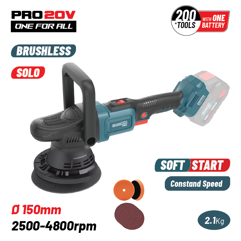 BORMANN Pro BBP5345 Αλοιφαδόρος Ρυθμιζόμενος Brushless Μπαταρίας 20V,Li-Ion,150mm,2500-4800rpm,SOLO - Photo 1