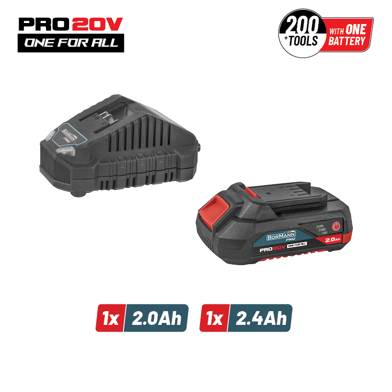 BORMANN Pro BBP9920 Starter Kit 20V, Mπαταρία 2.0Ah & Φορτιστής 2.4Α - Photo 1