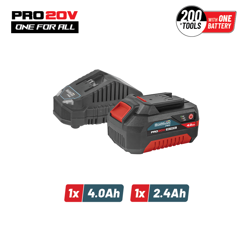 BORMANN Pro BBP9940 Starter Kit 20V, Μπαταρία 4.0Ah & Φορτιστής 2.4Α - Photo 1