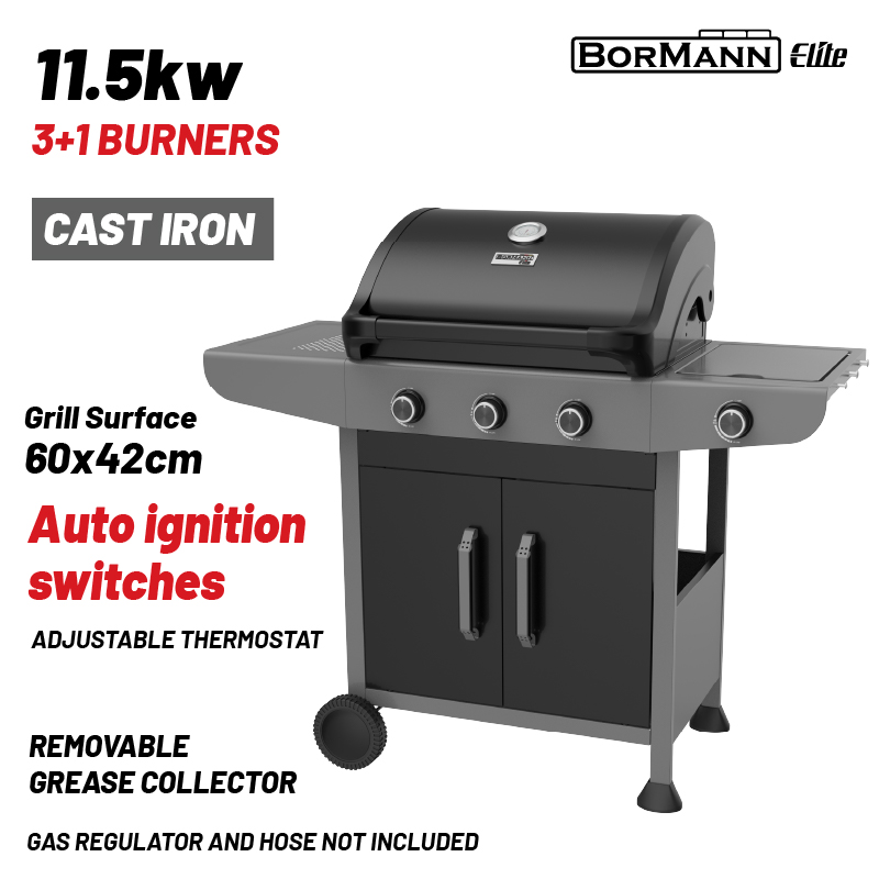 BORMANN Elite  BBQ6031 Ψησταριά Υγραερίου FORGE 3+1 Εστιών με Μαντεμένια Σχάρα - Photo 1