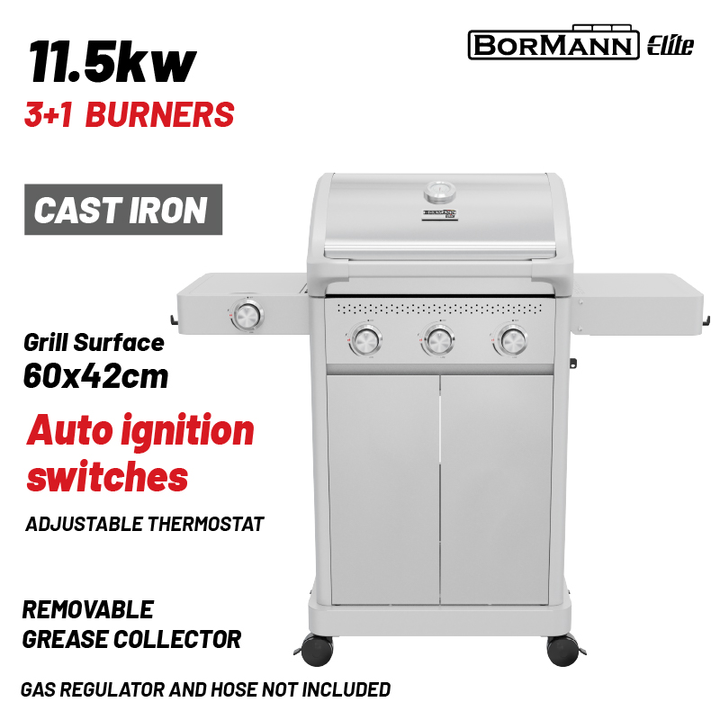 BORMANN Elite BBQ7031 Ψησταριά Υγραερίου LEGEND 3+1 Εστιών με Μαντεμένια Σχάρα LUXURY TYPE - Photo 1
