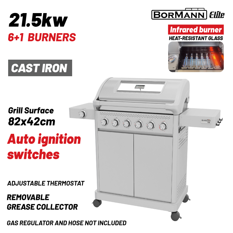 BORMANN Elite BBQ7061 Ψησταριά Υγραερίου LEGEND 6+1 Εστιών με Μαντεμένια Σχάρα LUXURY TYPE - Photo 1