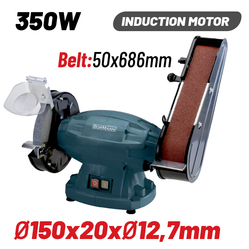 BORMANN BDT1520 Δίδυμος Τροχός 350W, 150mm, Με Ταινία 50X686mm - Photo 1