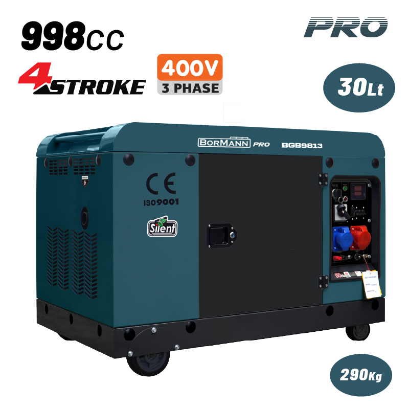 BORMANN Pro BGB9813 Γεννήτρια Πετρελαίου Τριφασική, Συνεχ. Απόδοση 12000W,998cc,Μίζα,Μπαταρίας,AVR - Photo 1