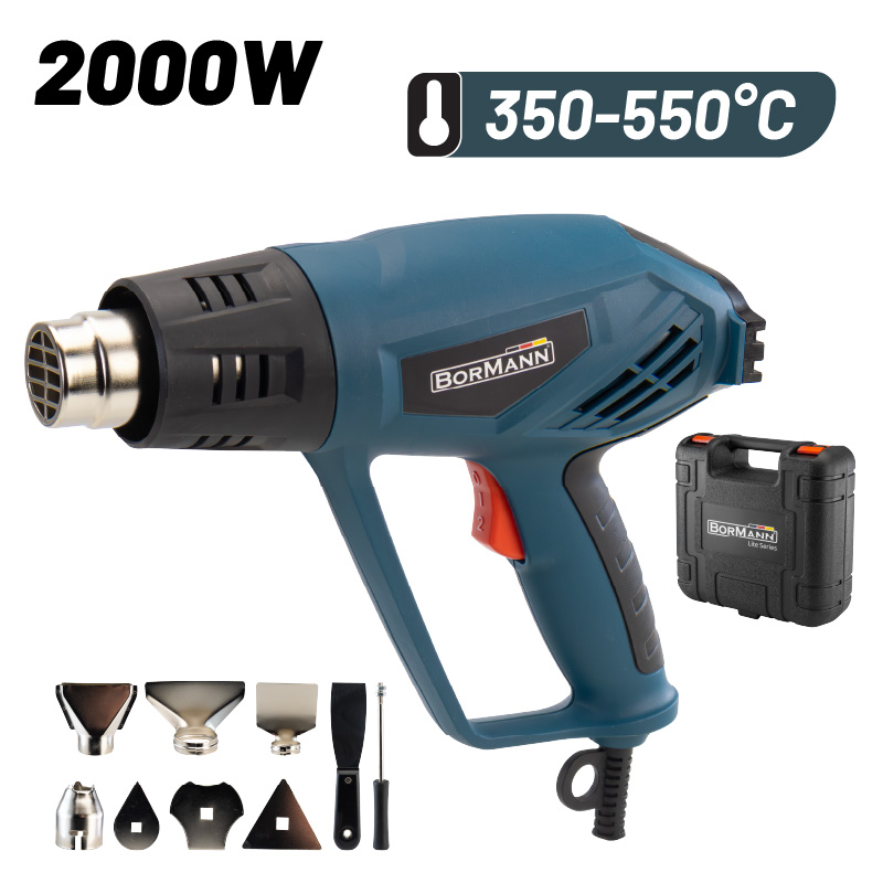 BORMANN BHG2200 Πιστόλι Θερμού Αέρα 2000W Και Αξεσουάρ σε Βαλίτσα - Photo 1