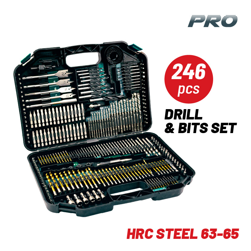 BORMANN Pro BHT1390 Σετ Τρυπάνια,Μύτες,Ποτηροτρύπανα & Καρυδάκια 246τεμ - Photo 1