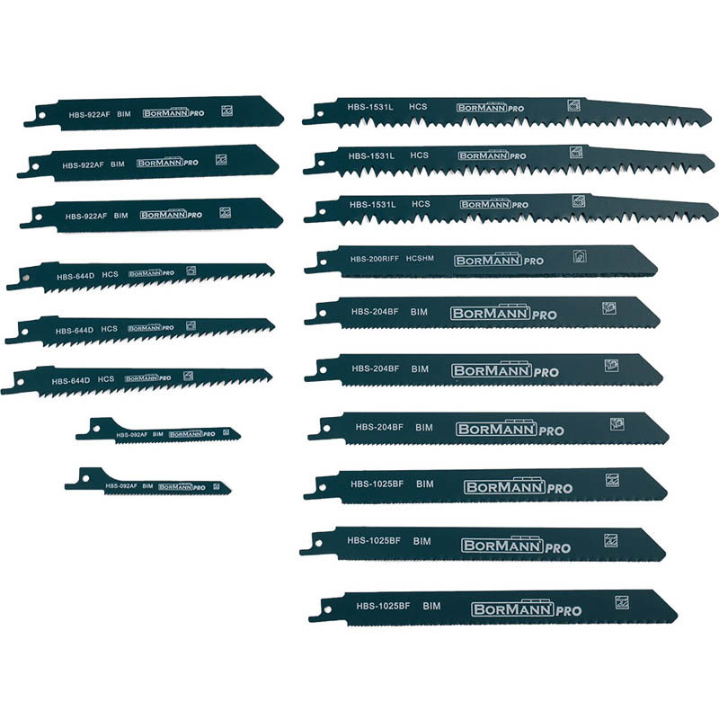 BORMANN Pro BHT1640 Σετ Λάμες Σπαθόσεγας 18τεμ - Photo 2