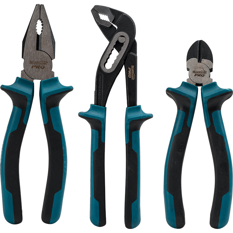 BORMANN Pro BHT1661 Σετ 3τεμ,Πένσα 180mm,Πλαγιοκόφτης 150mm,Γκαζοτανάλια 250mm,Crv - Photo 1