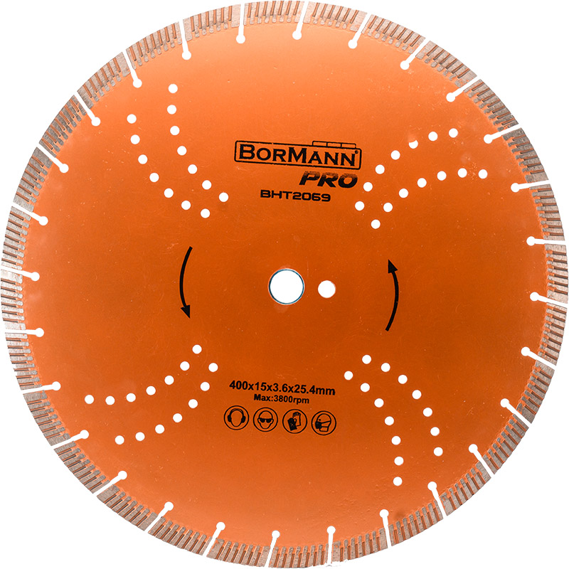 BORMANN Pro BHT2069 Διαμαντόδισκος CLEAN CUT Φ400x3.6x30/25.4mm 15mm - Photo 1