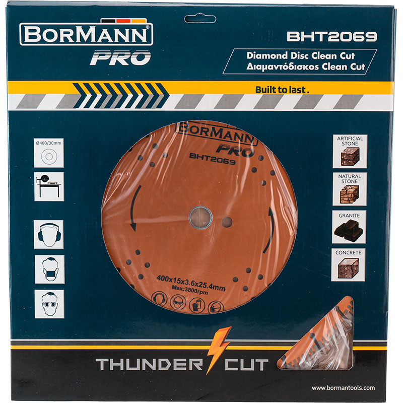 BORMANN Pro BHT2069 Διαμαντόδισκος CLEAN CUT Φ400x3.6x30/25.4mm 15mm - Photo 2