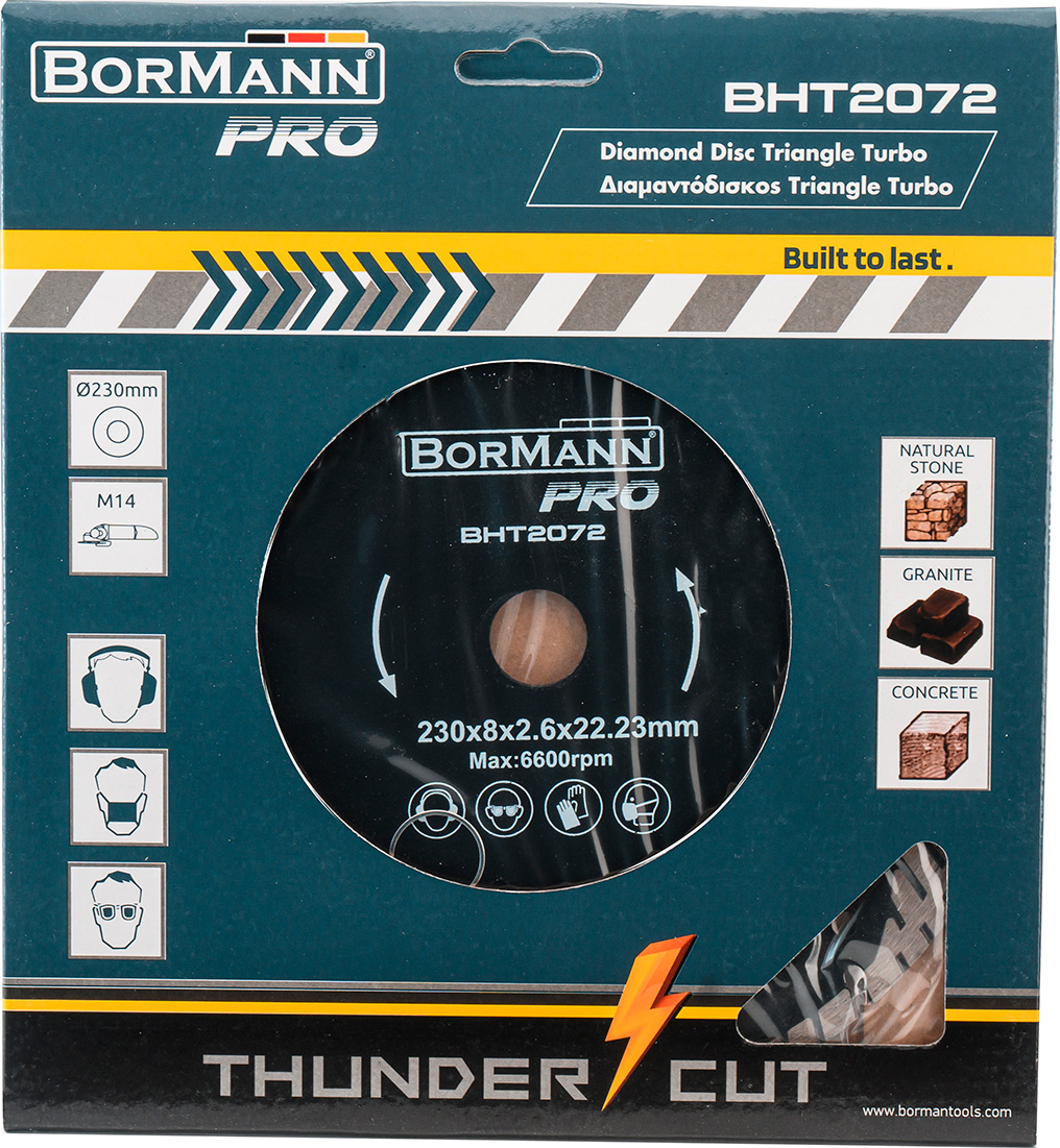 BORMANN Pro BHT2070 Διαμαντόδισκος TRIANGLE TURBO Φ115x2.0x22.2mm 8mm - Photo 2