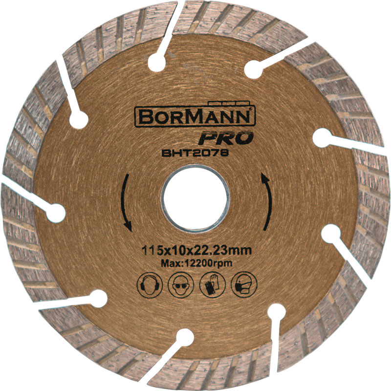BORMANN Pro BHT2078 Διαμαντόδισκος SLANT TURBO Φ115X1,4X22,2mm 10mm - Photo 1