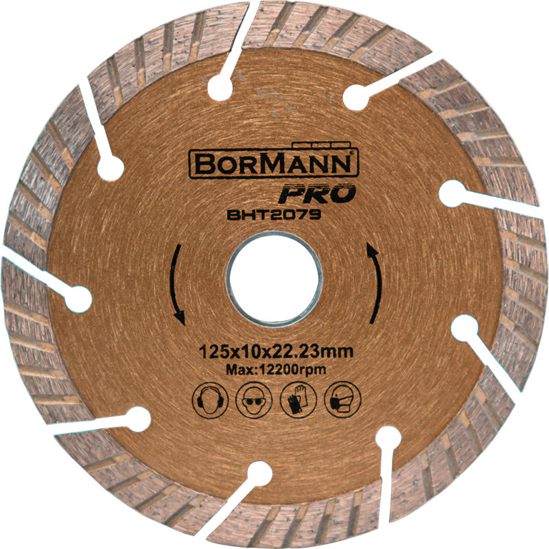 BORMANN Pro BHT2079 Διαμαντόδισκος SLANT TURBO Φ125X1,4X22,2mm 10mm - Photo 1