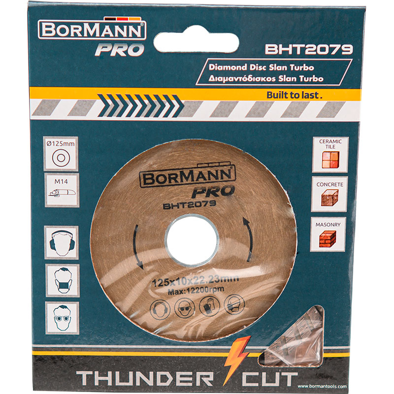BORMANN Pro BHT2079 Διαμαντόδισκος SLANT TURBO Φ125X1,4X22,2mm 10mm - Photo 2