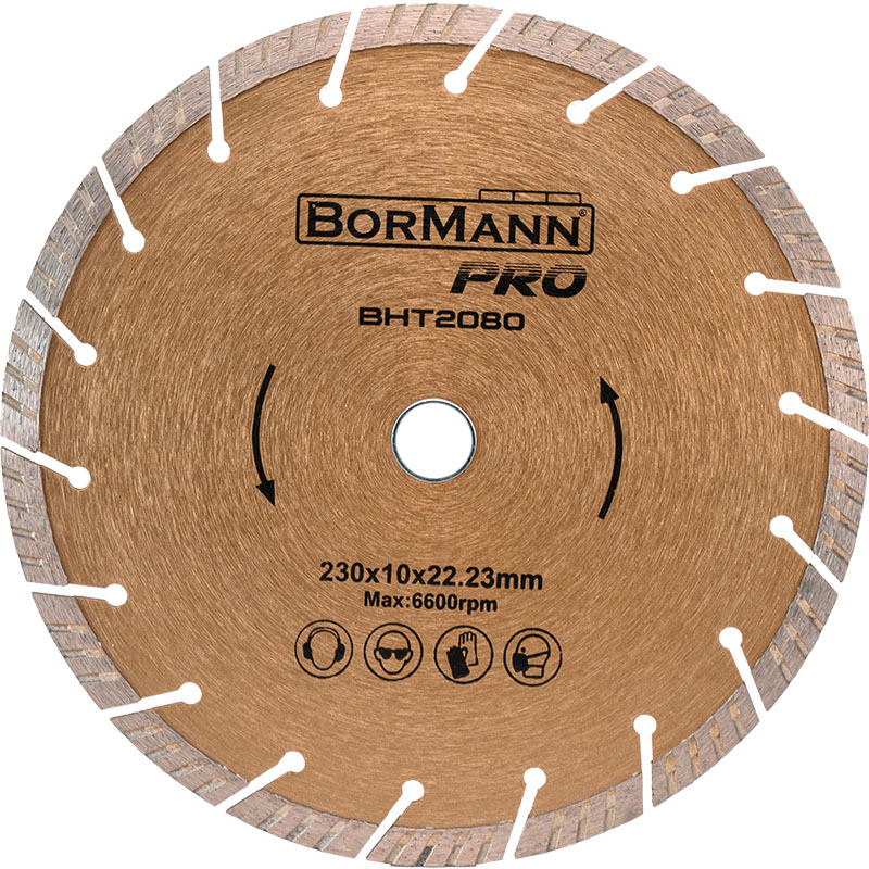 BORMANN Pro BHT2080 Διαμαντόδισκος SLANT TURBO Φ230X2,0X22,2mm 10mm - Photo 1
