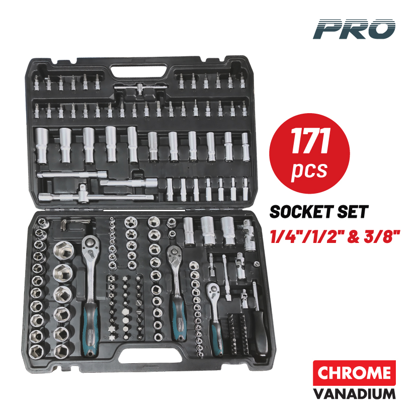 BORMANN Pro BHT5200 Καρυδάκια 1/2'', 1/4'' & 3/8'' Με Καστάνια 171τεμ - Photo 1