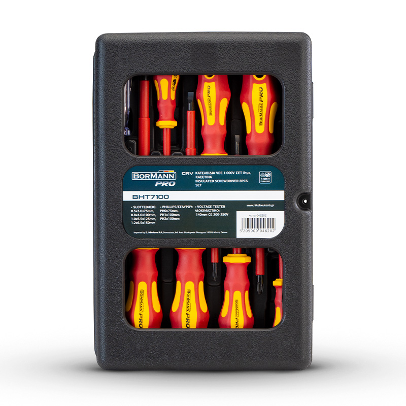 BORMANN Pro BHT7100 Κατσαβίδια VDE 1.000V Crv Σετ 8τεμ - Photo 2
