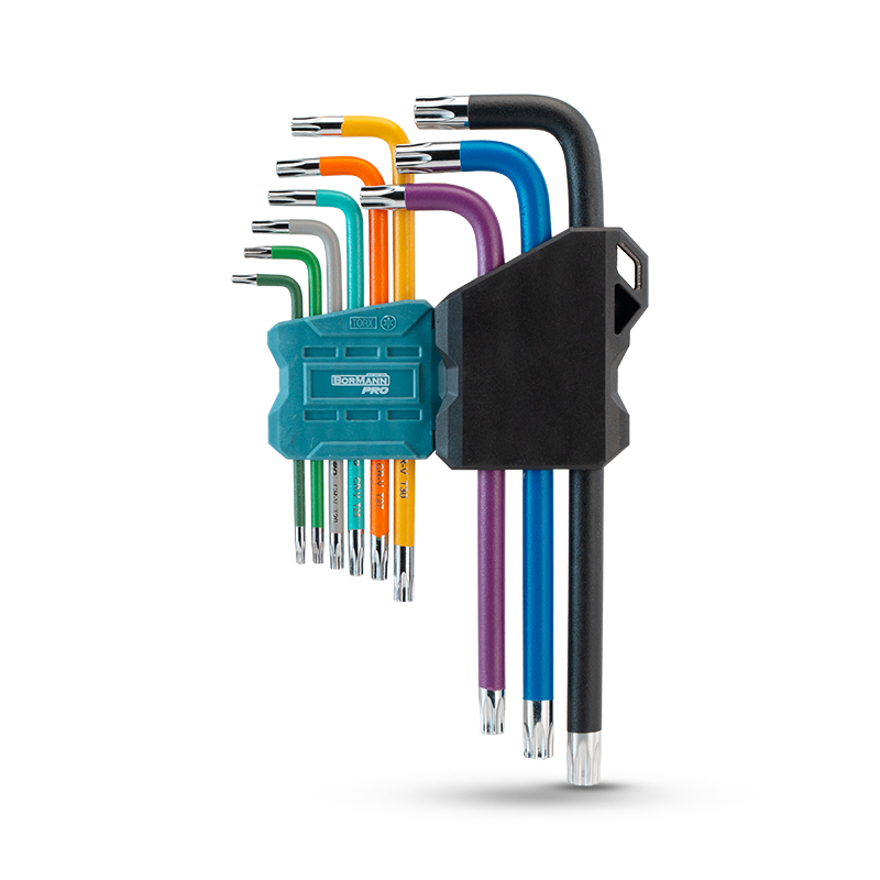 BORMANN Pro BHT7242 Σετ 9τεμ Torx με Τρύπα,Μακρύ,με Χρωματικό Κώδικα - Photo 1
