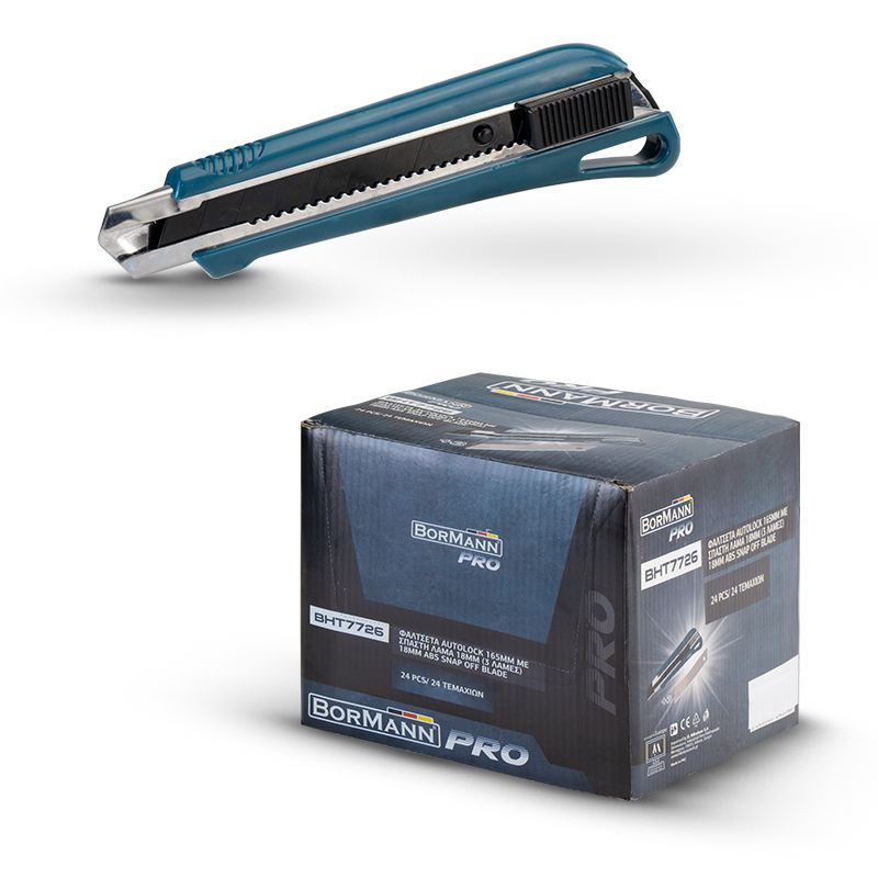 ΒΟRMANN Pro BHT7726 Φαλτσέτα Autolock 165mm με Σπάστη Λάμα 18mm (3 Λάμες) - Photo 1