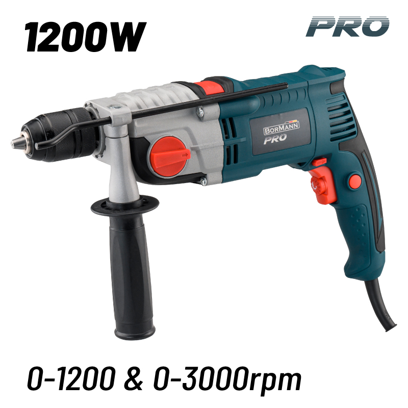 BORMANN Pro BID1300 Δράπανο Κρουστικό 1200W, 0-1200/0-3000rpm,Τσοκ Αυτόματο 13mm,Οδηγός Βάθους - Photo 1