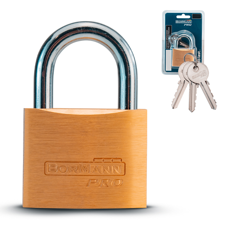 BORMANN Pro BLK1008 Λουκέτο Ορειχάλκινο  70mm με Κλειδιά Ορειχάλκινα - Photo 1