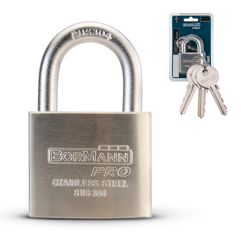 BORMANN Pro BLK1026 Λουκέτο INOX 60mm, ΙΝΟΧ Λαιμός με Κλειδιά Ορειχάλκινα - Photo 1