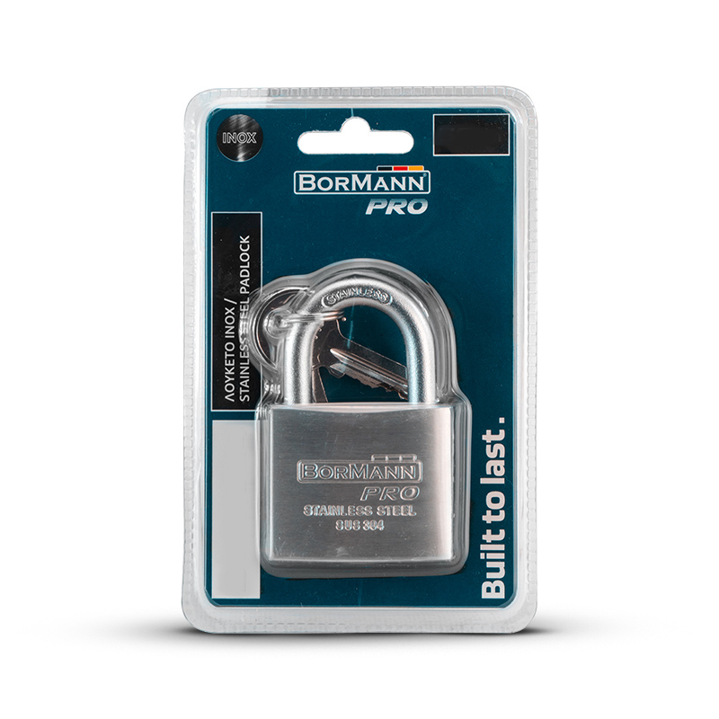 BORMANN Pro BLK1028 Λουκέτο INOX 70mm, ΙΝΟΧ Λαιμός με Κλειδιά Ορειχάλκινα - Photo 2