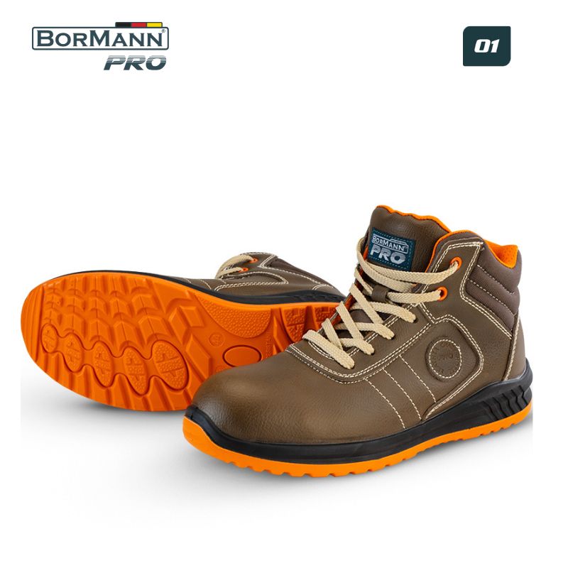 BORMANN Pro BPP8154 Μποτάκι Εργασίας O1, Δέρμα Nubuck, Dover No.44 - Photo 1