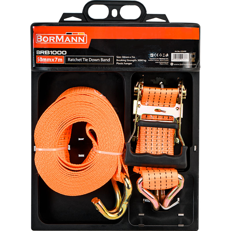 BORMANN Pro BRB1000 Ιμάντες Πρόσδεσης Καστάνιας 50mm x 7m,Αντοχή 3Ton - Photo 1