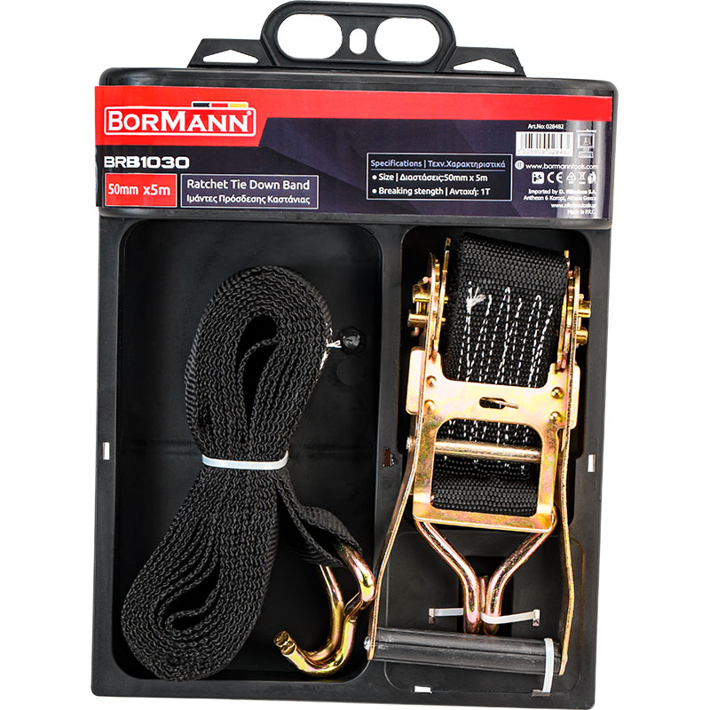 BORMANN Pro BRB1030 Ιμάντες Πρόσδεσης Καστάνιας 50mm x 5m,Αντοχή 1Ton - Photo 1