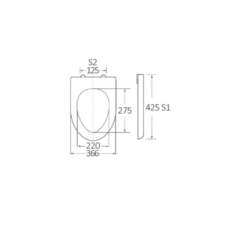 BORMANN BTW1020 Κάλυμμα Λεκάνης Norma 425x366mm Soft Close, Duroplast, 2.46KG - Photo 2