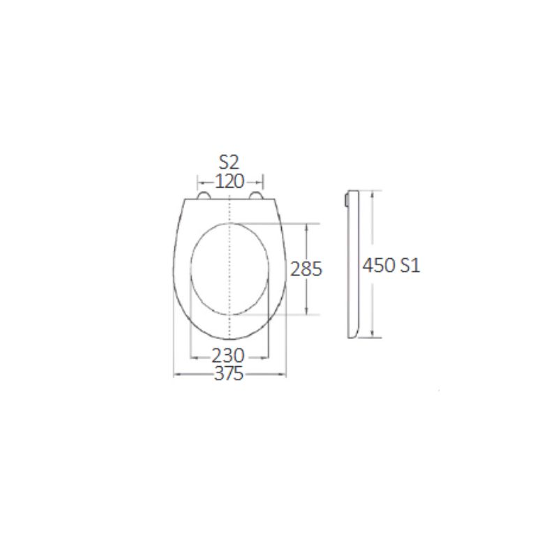 BORMANN BTW1030 Κάλυμμα Λεκάνης Sagitta 450x375mm Soft Close, Duroplast, 2.42KG - Photo 2