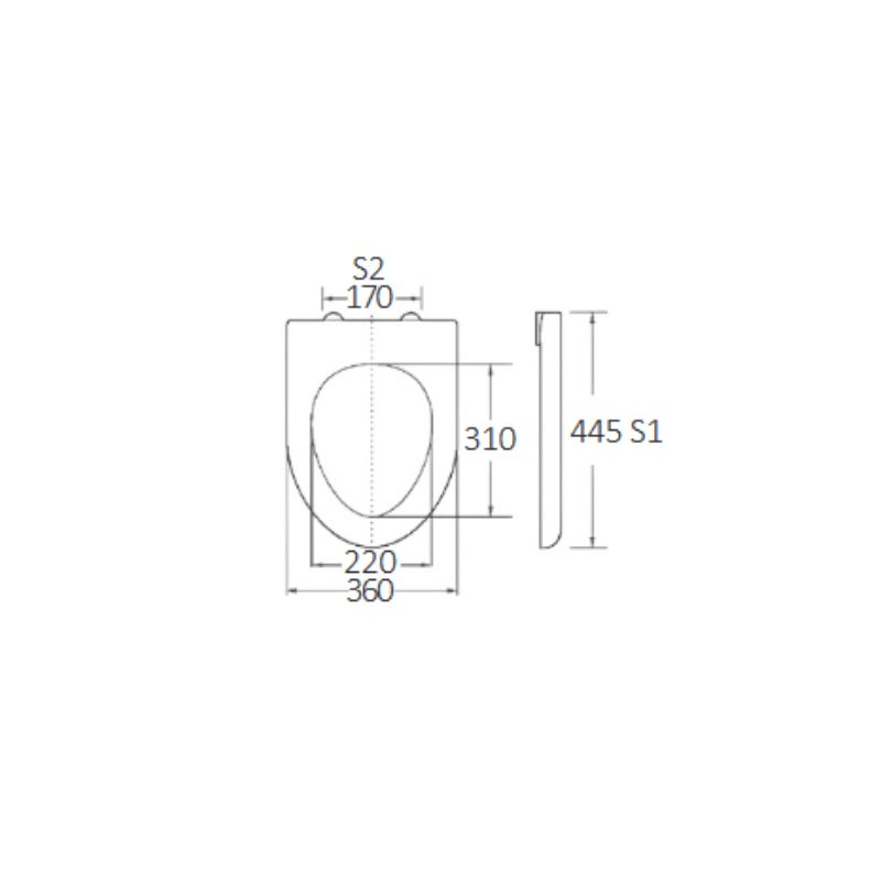 BORMANN BTW1070 Κάλυμμα Λεκάνης Aries 445x360mm Soft Close, Duroplast, 2.28KG - Photo 2