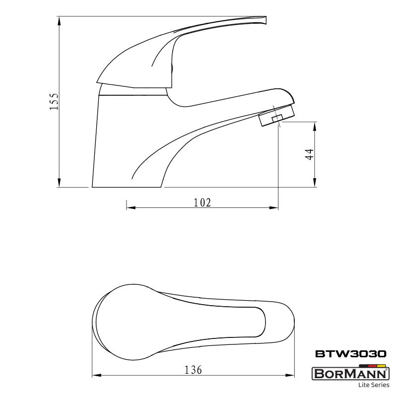 BORMANN Elite BTW3030 Μπαταρία Νιπτήρα "Iris" 40mm Με Pop Up 580G - Photo 2