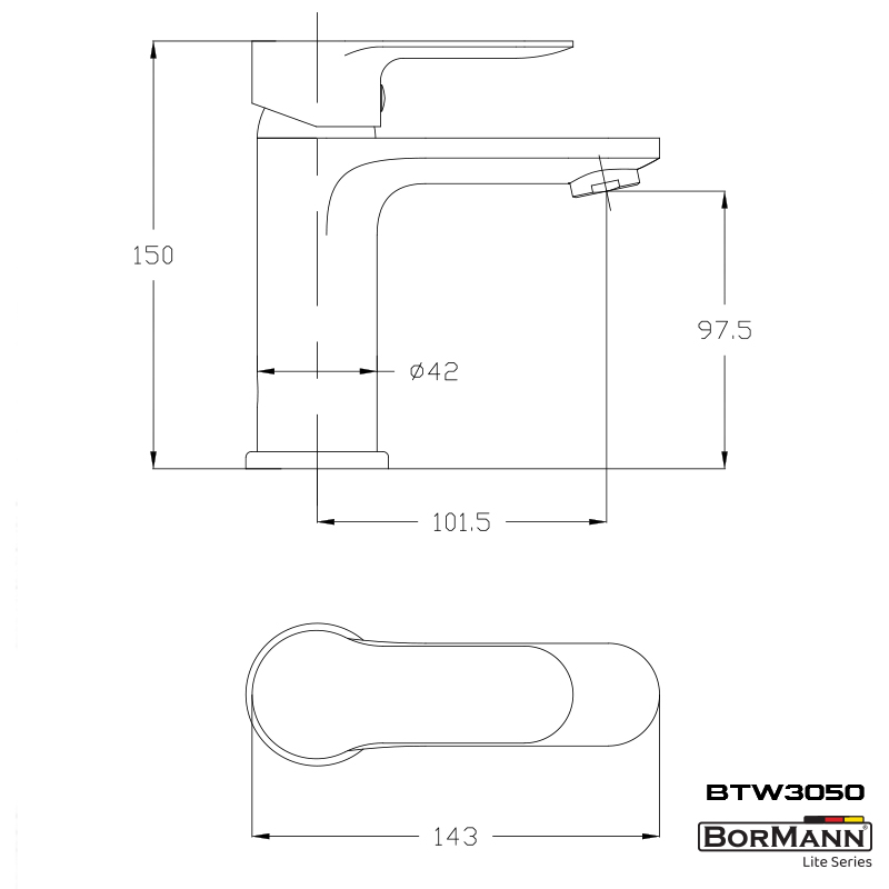 BORMANN Elite BTW3050 Μπαταρία Νιπτήρα "Sierra" 35mm Αναμεικτική Με Pop Up 710G - Photo 2