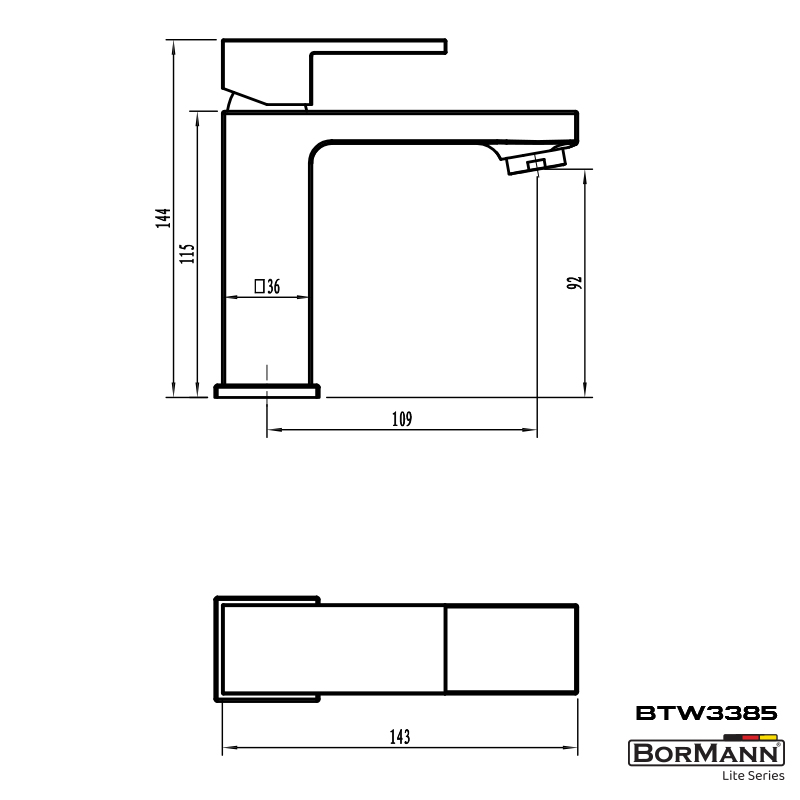 BORMANN Elite BTW3385 Μπαταρία Νιπτήρα Fiona, 35mm, Αναμεικτική, 850G, Με Pop Up - Photo 2