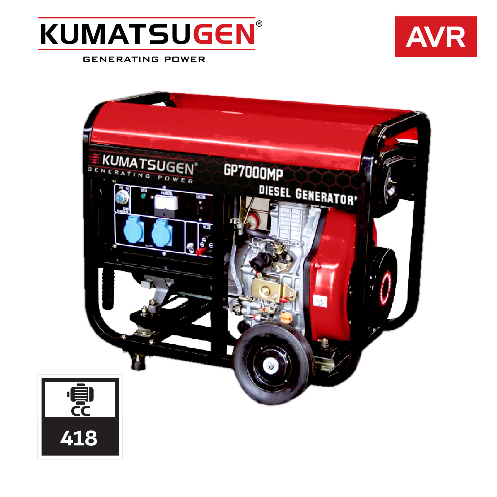 KUMATSUGEN GP7000MP Γεννήτρια Πετρελαίου,AVR,6.6Kva - Photo 1
