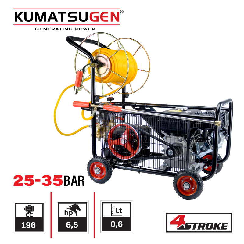 KUMATSUGEN KGS115 Ψεκαστικό Συγκρότημα Βενζίνης,Τετράχρονο, 6.5Hp, 45lt/min, Tροχήλατο με Ανέμη - Photo 1