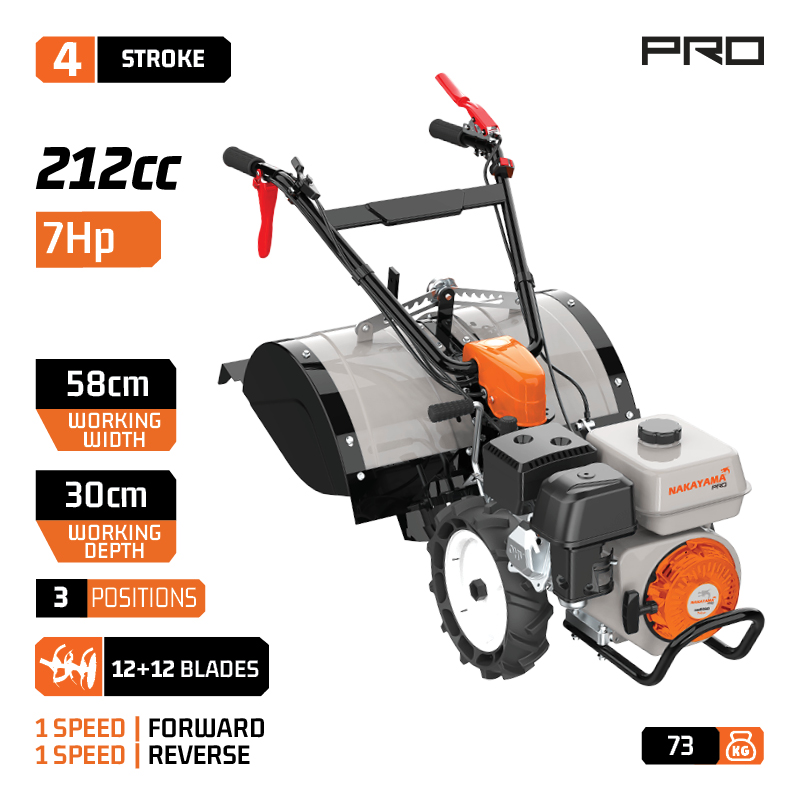 NAKAYAMA Pro MB6510 Σκαπτικό Βενζίνης 7Ηp 212cc, 1Εμπρός,1Όπισθεν 58cm (12Μαχαίρια) - Photo 1