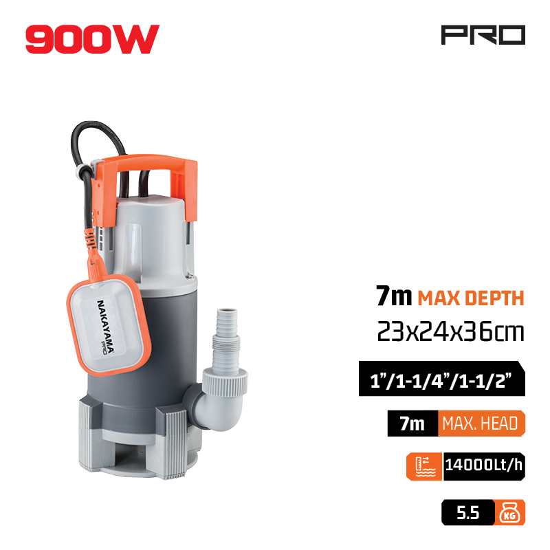 NAKAYAMA Pro NP1040 Αντλία Ακαθάρτων 900W - Photo 1