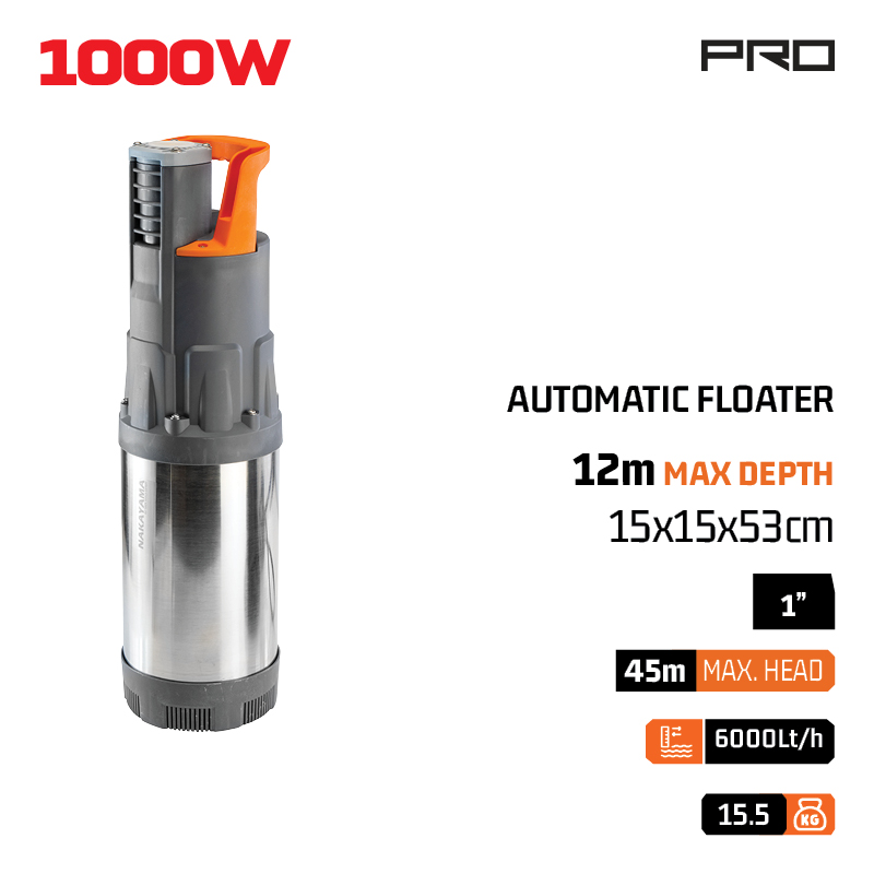 NAKAYAMA Pro NP1180 Αντλία Άρδευσης Υποβρύχια 1000W - Photo 1