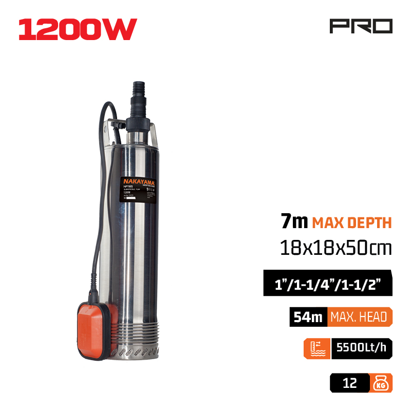 NAKAYAMA Pro NP1185 Αντλία Πηγαδιών Inox 1200W - Photo 1