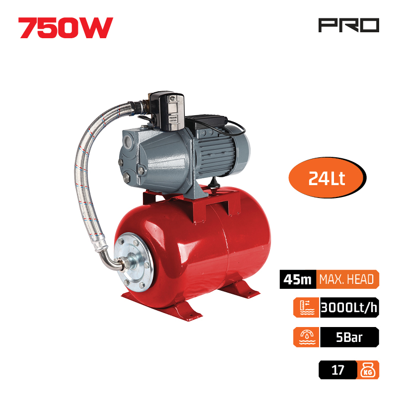 NAKAYAMA Pro NP2108 Πιεστικό Με Δοχείο 24Lt Αντλία Jet 750W - Photo 1